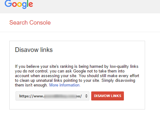 Disavow links in Google