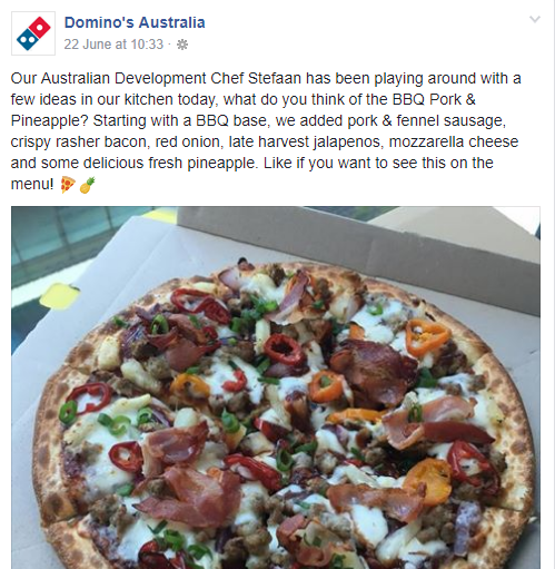 dominos uses emjios in their posts