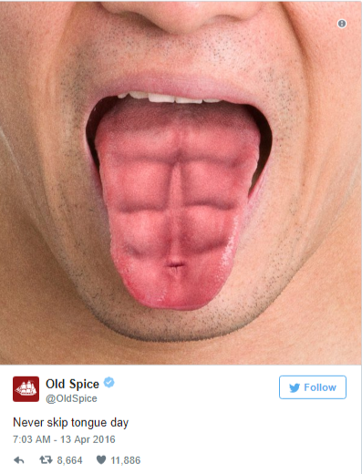 old spice is great at creating short and sharp twitter posts