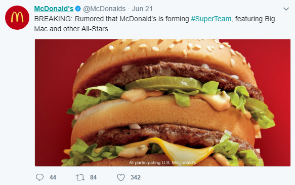 mcdonalds twitter uses attention grabbing words