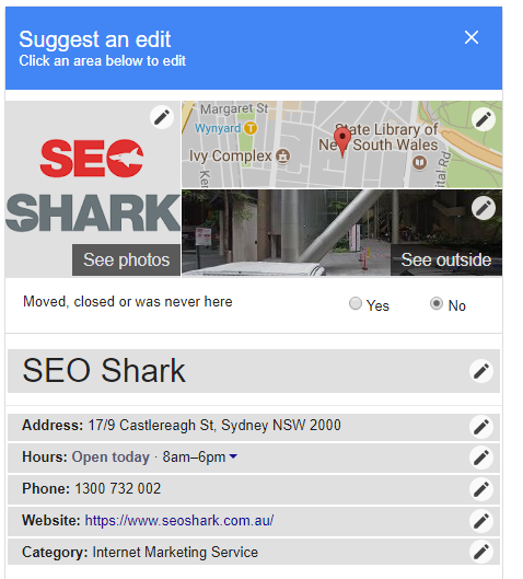 editing google my business profile