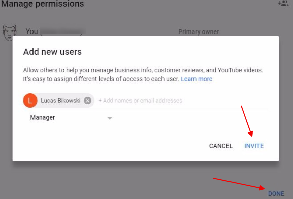 invite button